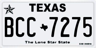 TX license plate BCC7275
