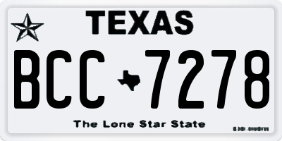 TX license plate BCC7278