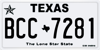 TX license plate BCC7281