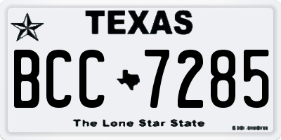 TX license plate BCC7285