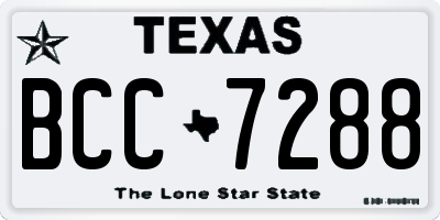 TX license plate BCC7288