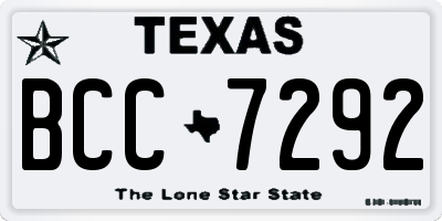 TX license plate BCC7292