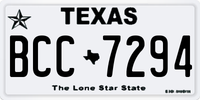 TX license plate BCC7294