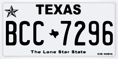 TX license plate BCC7296