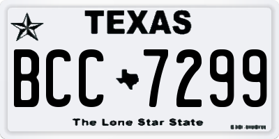 TX license plate BCC7299