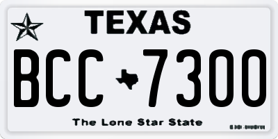 TX license plate BCC7300
