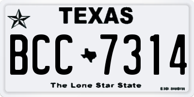 TX license plate BCC7314