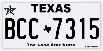 TX license plate BCC7315