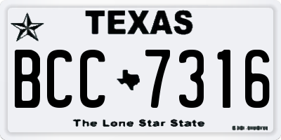 TX license plate BCC7316