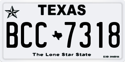 TX license plate BCC7318