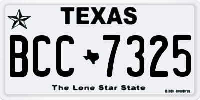 TX license plate BCC7325