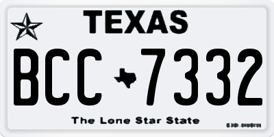 TX license plate BCC7332