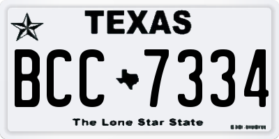 TX license plate BCC7334