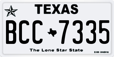 TX license plate BCC7335