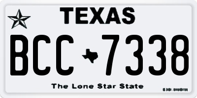 TX license plate BCC7338