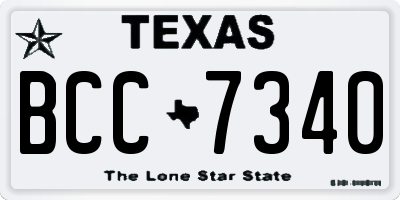 TX license plate BCC7340