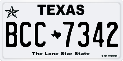 TX license plate BCC7342
