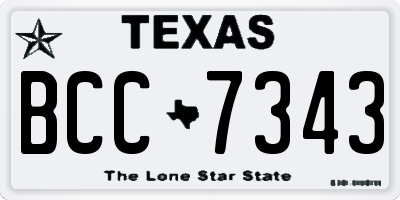 TX license plate BCC7343