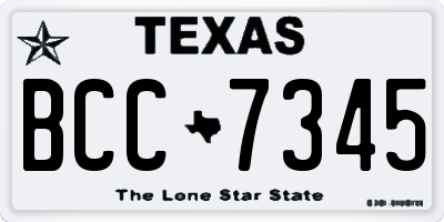 TX license plate BCC7345