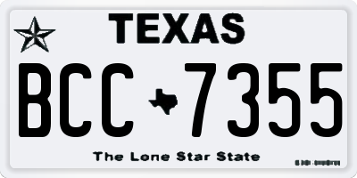 TX license plate BCC7355
