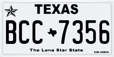TX license plate BCC7356
