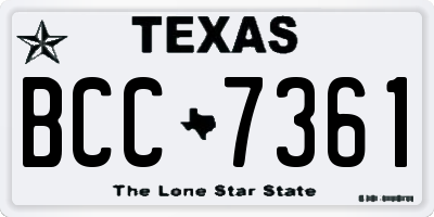 TX license plate BCC7361