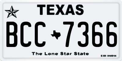 TX license plate BCC7366
