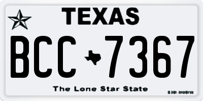 TX license plate BCC7367