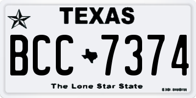 TX license plate BCC7374