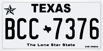 TX license plate BCC7376