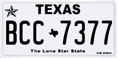 TX license plate BCC7377