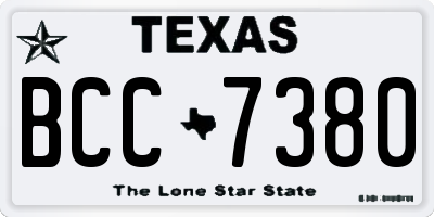 TX license plate BCC7380