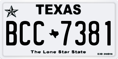 TX license plate BCC7381