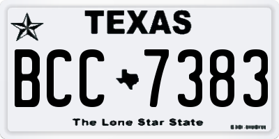 TX license plate BCC7383
