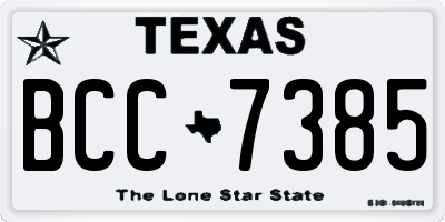 TX license plate BCC7385