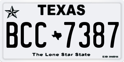 TX license plate BCC7387