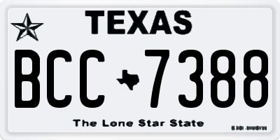 TX license plate BCC7388