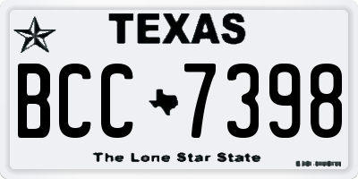 TX license plate BCC7398