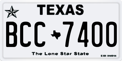 TX license plate BCC7400