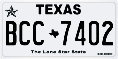 TX license plate BCC7402
