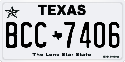 TX license plate BCC7406