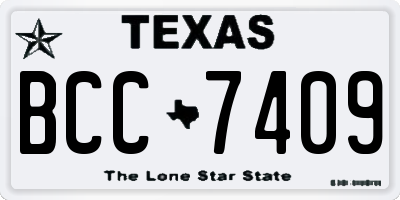 TX license plate BCC7409