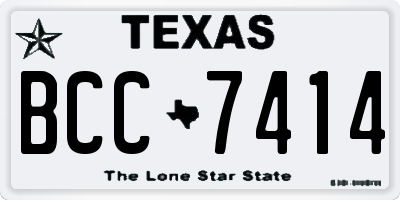TX license plate BCC7414