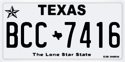 TX license plate BCC7416