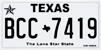 TX license plate BCC7419