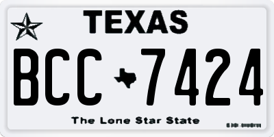TX license plate BCC7424