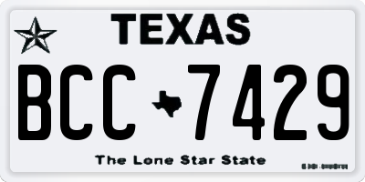 TX license plate BCC7429