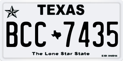 TX license plate BCC7435