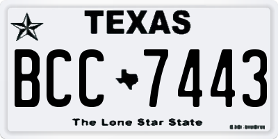TX license plate BCC7443