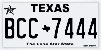 TX license plate BCC7444